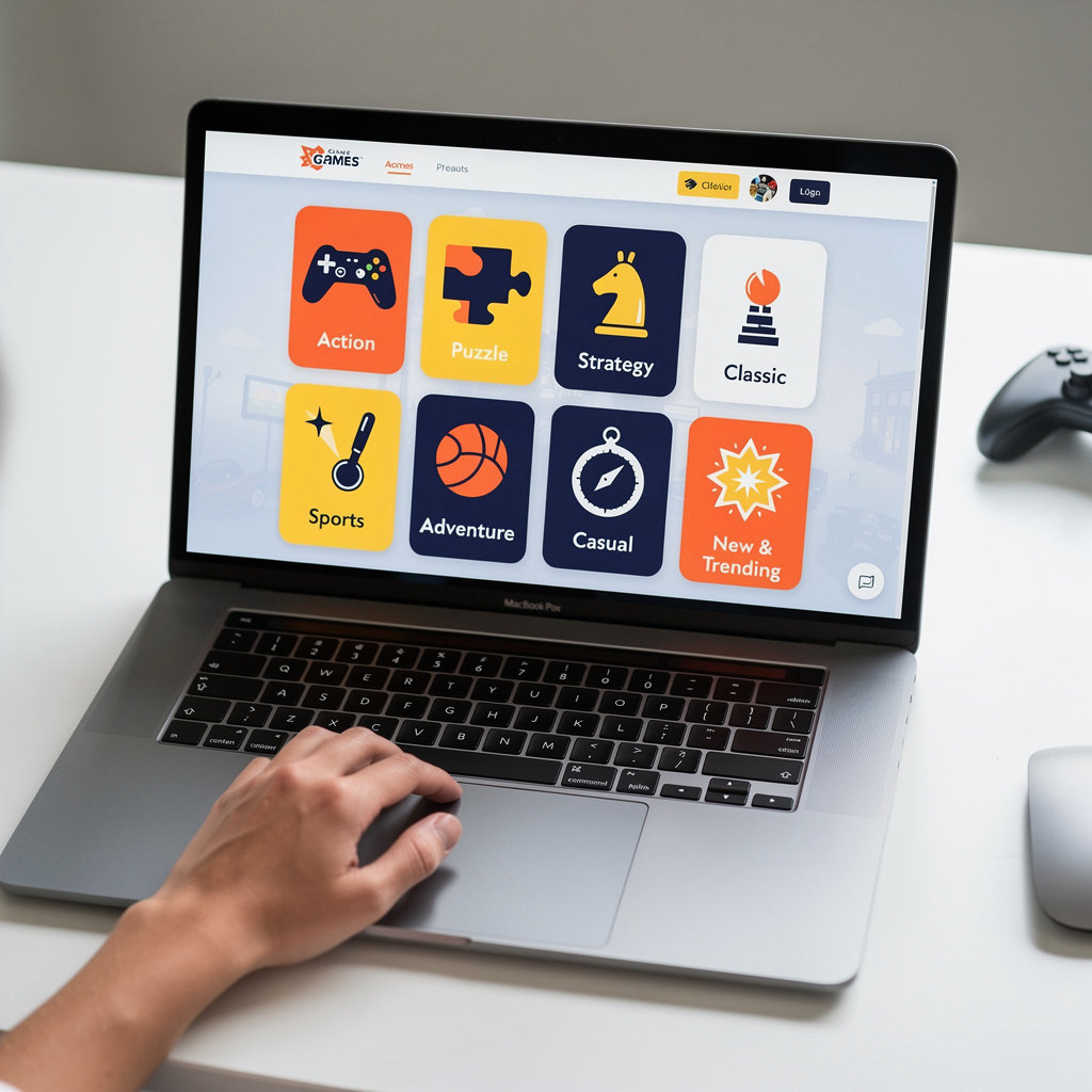 Ez Code game categories - browse action, puzzle, strategy, classic, sports, and adventure games